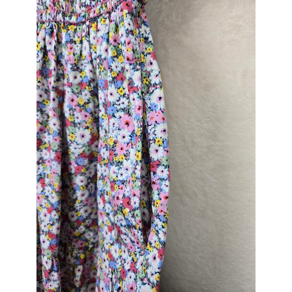 GAP Floral Puff Sleeve‎ Dress Smocked Mini Dress Medium Tall Multicolor Babydoll - Picture 8 of 9